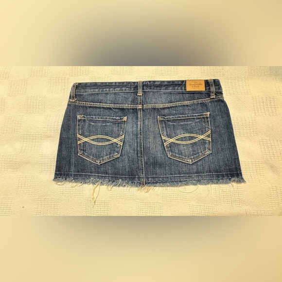 Y2K Abercrombie & Fitch Denim micro mini Skirt Sz 10 - Picture 12 of 13